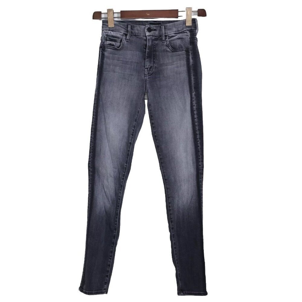 Mother Women's 25 Charcoal Black Mid Rise High Waisted Looker Skimp Denim Jeans